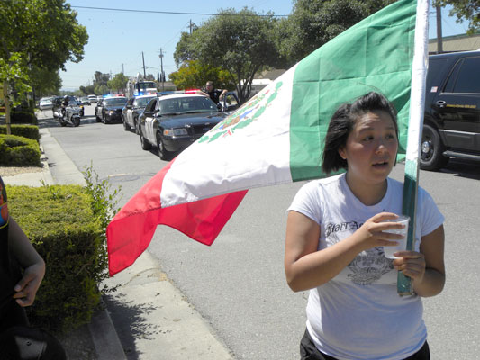 About 200 Hispanic teens march for respect