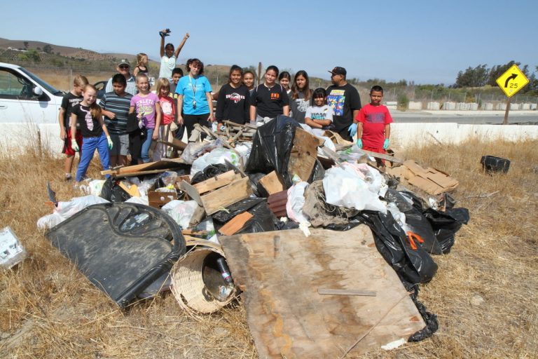 Student volunteers collect nearly a ton of garbage