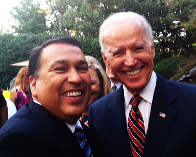 Local superintendent meets vice president on trip