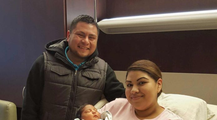 Couple surprised by first baby’s birth timing