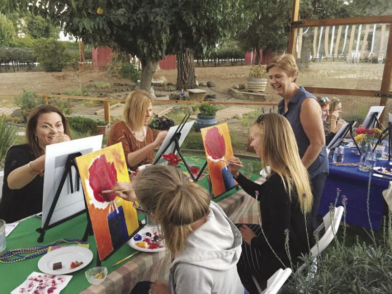 Wine and painting at Seeker Vineyard