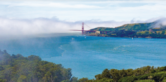 FIRST STOP View of the old military hospital within Camp Garrison on the western side of Angel Island also the known as the Ellis Island of the West.