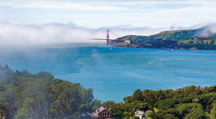 FIRST STOP View of the old military hospital within Camp Garrison on the western side of Angel Island also the known as the Ellis Island of the West.