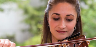 HOMECOMING Violinist and Morgan Hill native Kimia Ghaderi appears with two other classical musicians in ‘Apex Piano Trio’ on Sunday, June 18 at Morgan Hill Presbyterian Church. Photo: Alex Cooke