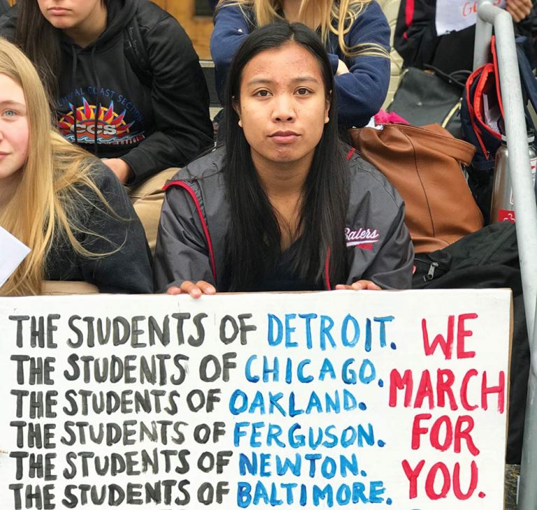 Students leave classes to honor gun victims