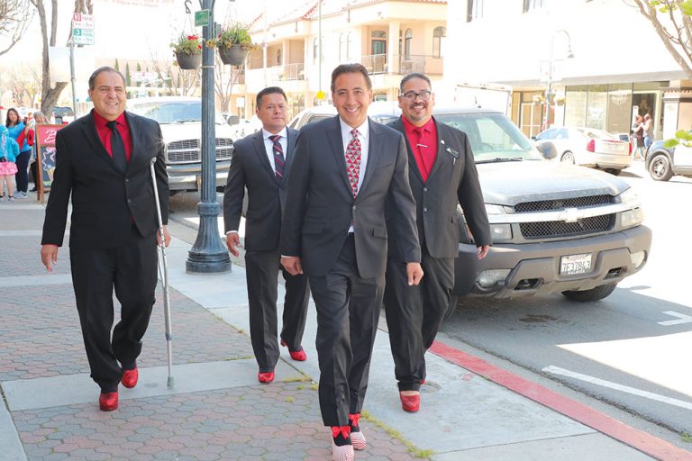 Politicians don red shoes
