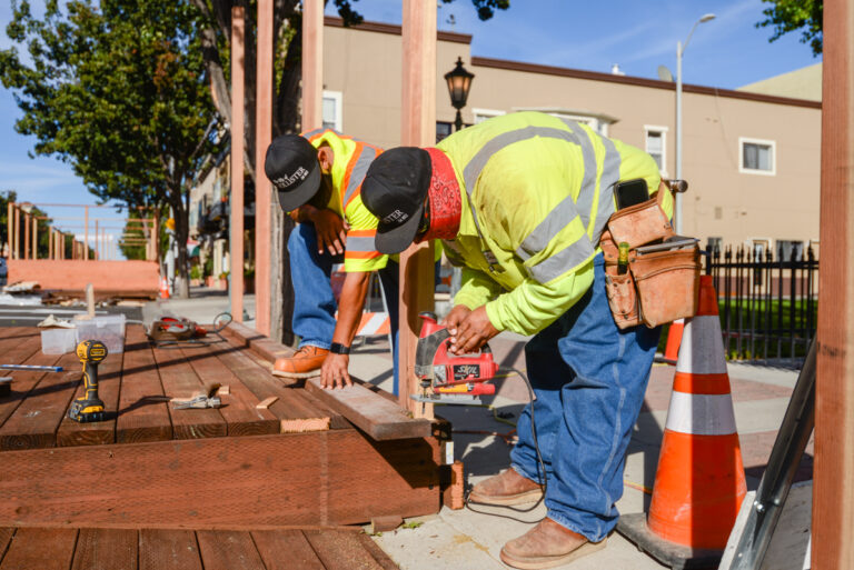 Hollister downtown parklet project nearly finished