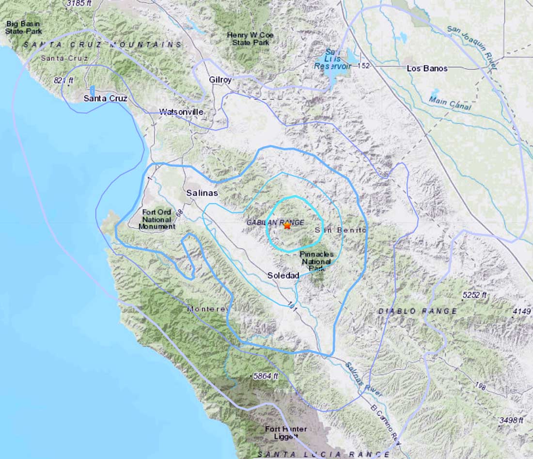 Three earthquakes strike north of Pinnacles – SanBenito.com