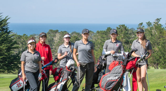 Hollister High girls golf team having a fun time on the course
