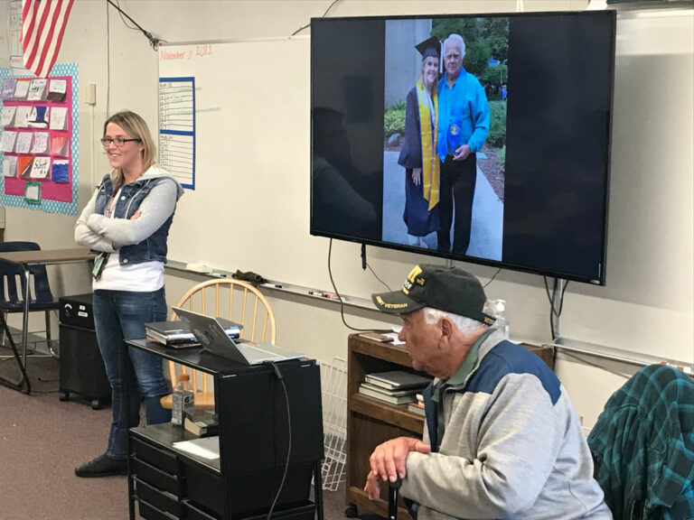 Teacher’s grandfather enlightens students for Veterans Day