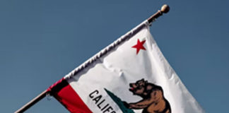 California and U.S. Flags