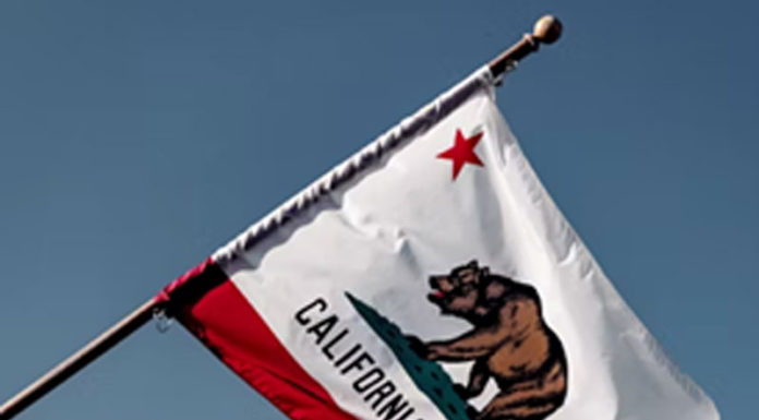 California and U.S. Flags