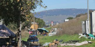 homeless encampment luchessa avenue highway 101