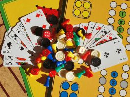 Playing Games in San Benito County: Where Can You Do It? Various board games, game pieces, dices and playing cards