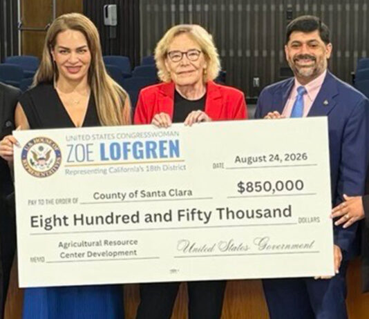 Lofgren delivers $850k check to establish ag resource center in South Valley district